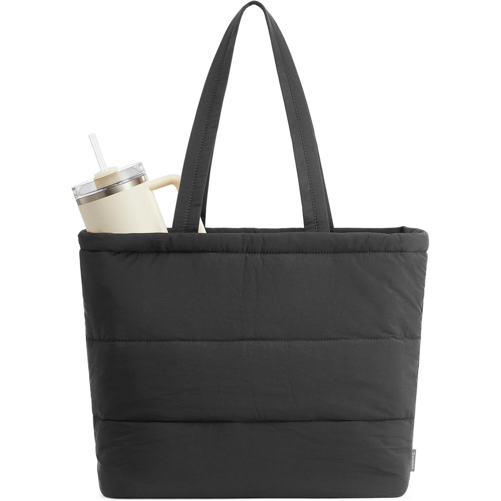 G4Free Puffer Shoulder Bag with Cup Holder and Laptop Compartment