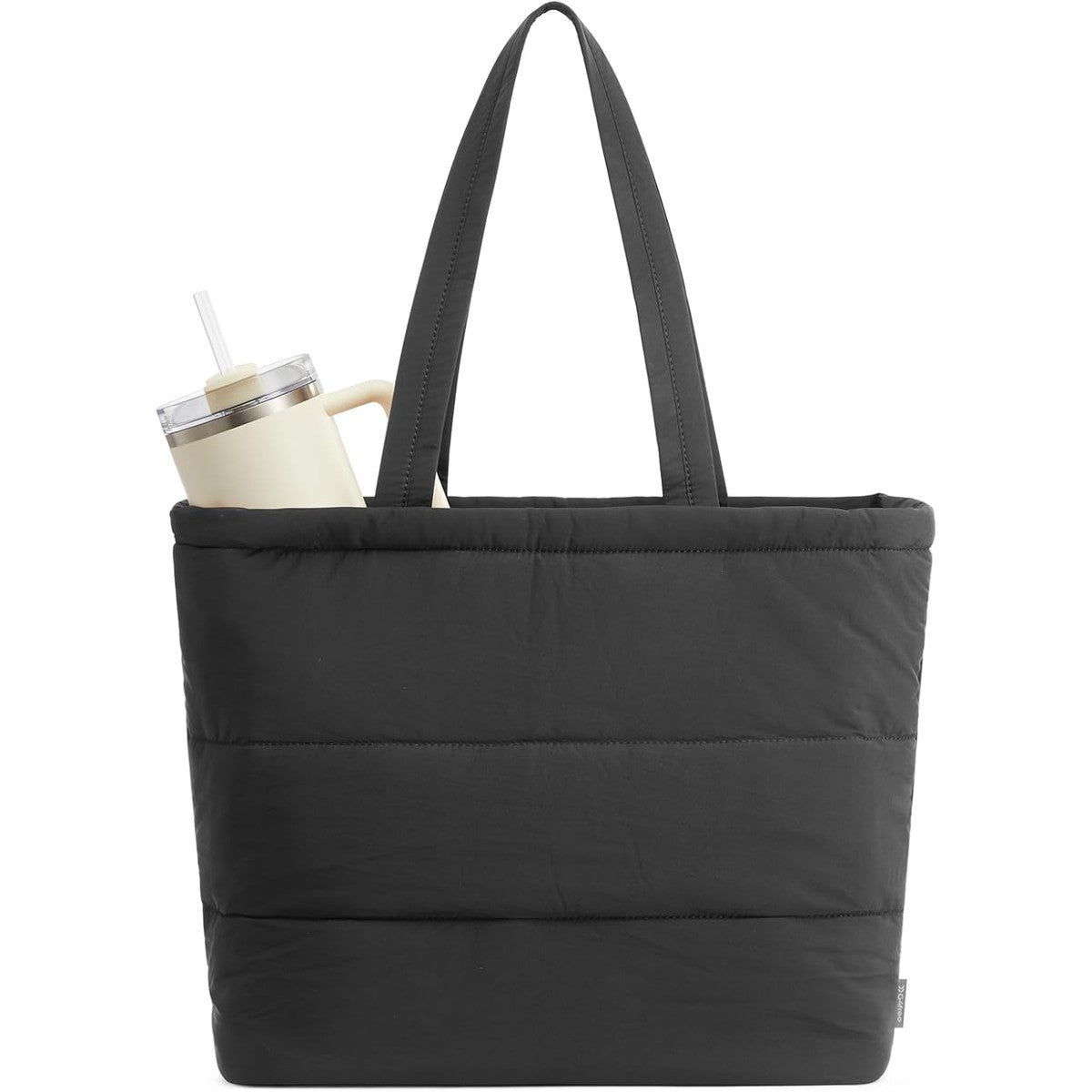 G4Free Puffer Shoulder Bag with Cup Holder and Laptop Compartment