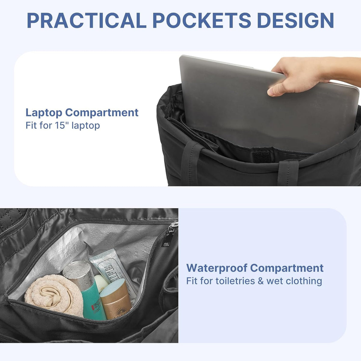 G4Free Puffer Shoulder Bag with Cup Holder and Laptop Compartment