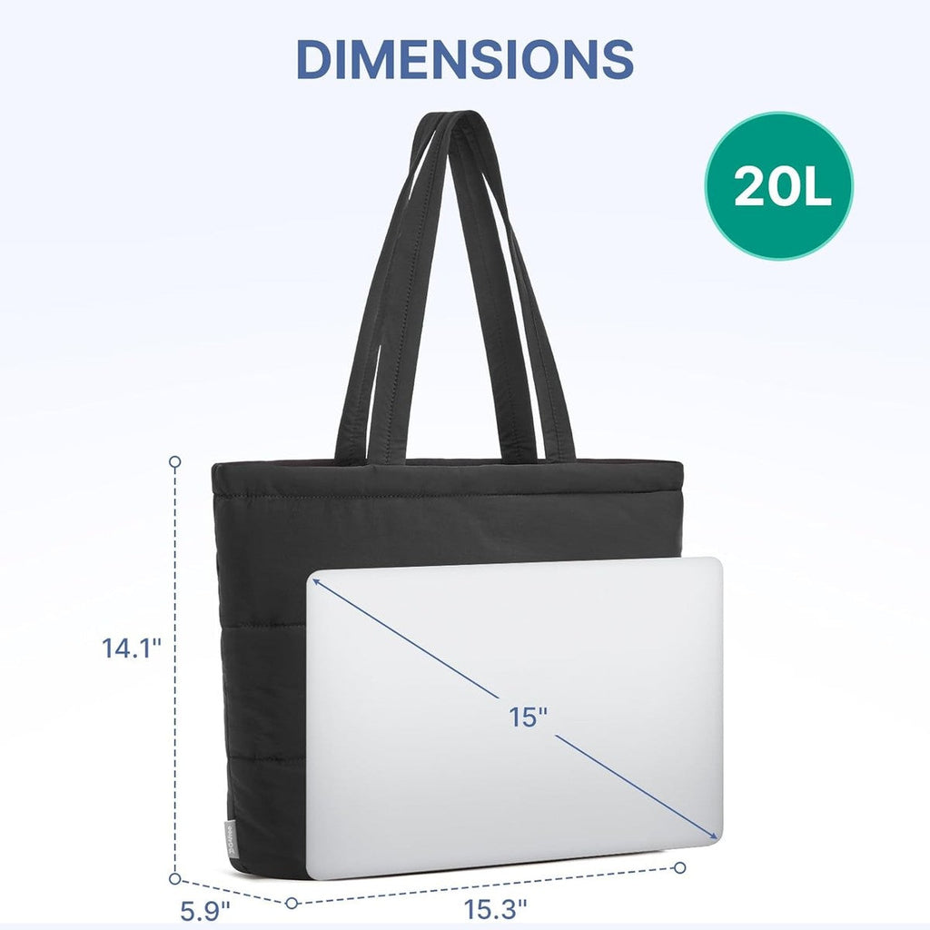 G4Free Puffer Shoulder Bag with Cup Holder and Laptop Compartment