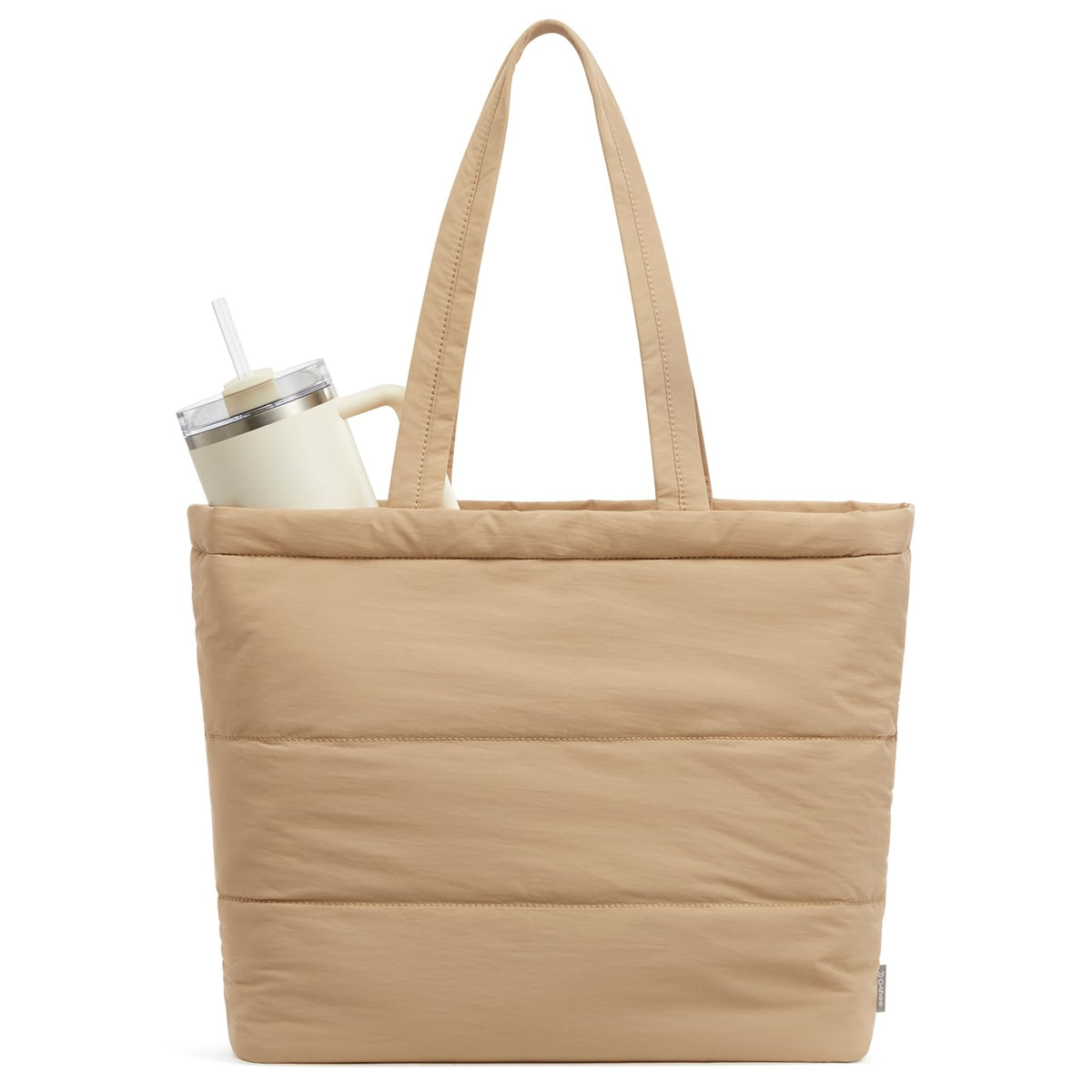 G4Free Puffer Shoulder Bag with Cup Holder and Laptop Compartment