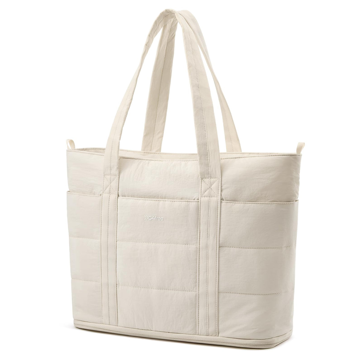G4Free Puffer  Tote Bag with Zipper Compartments, Expandable Handbag