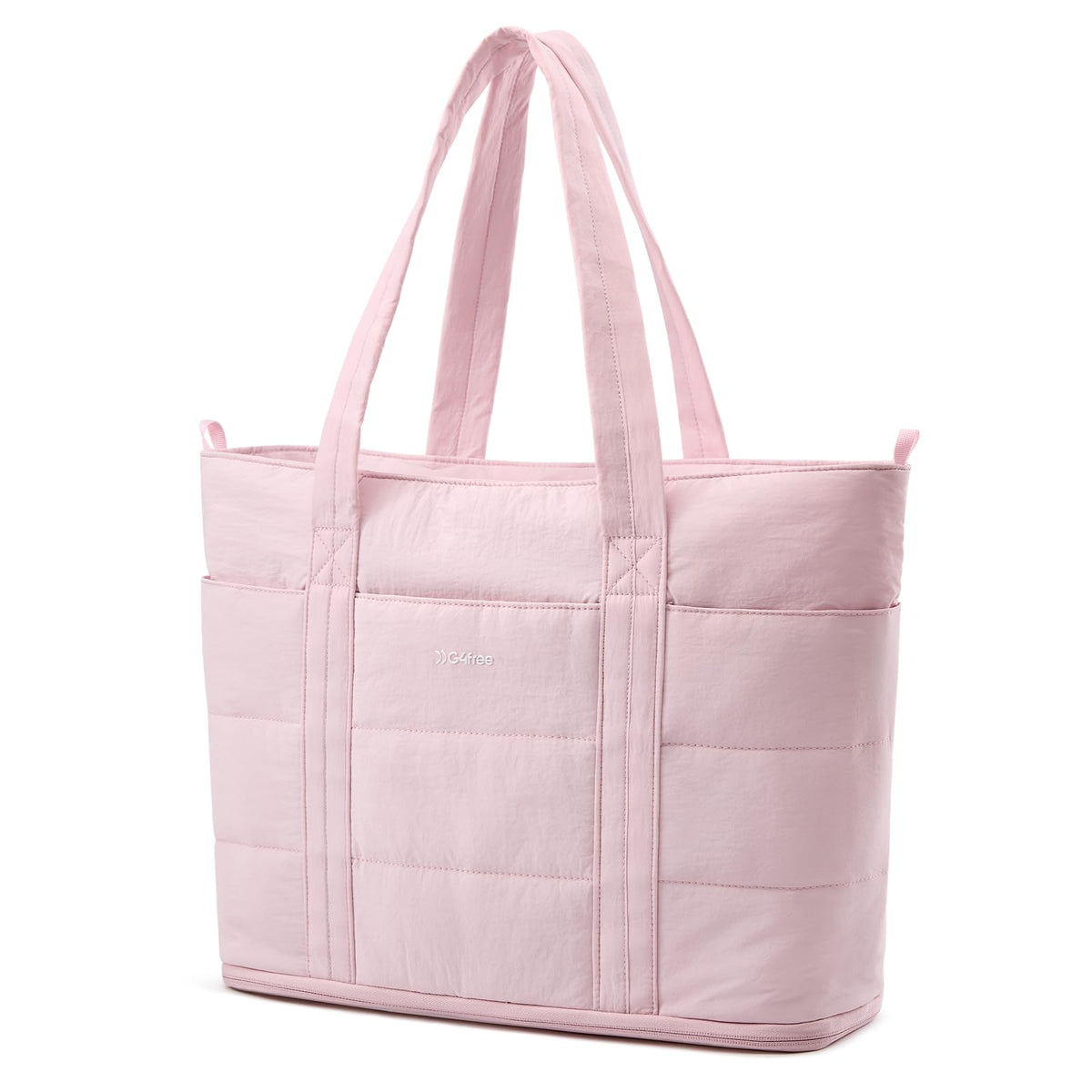 G4Free Puffer  Tote Bag with Zipper Compartments, Expandable Handbag