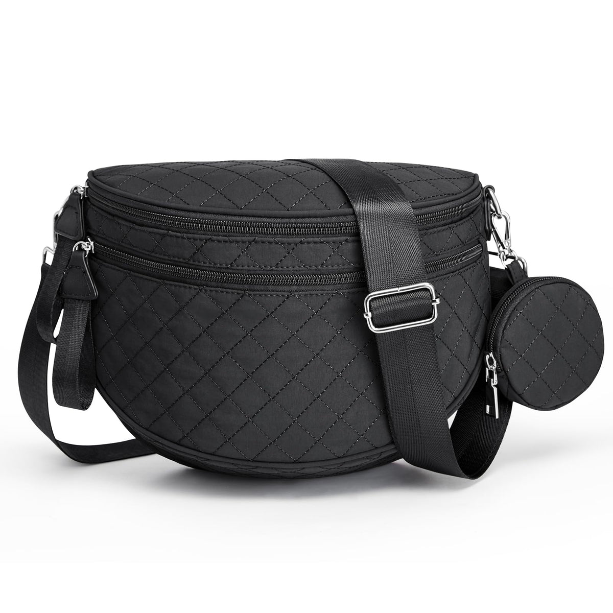 G4Free Quilted Bum Bag Spacious Nylon with Removable Pouch