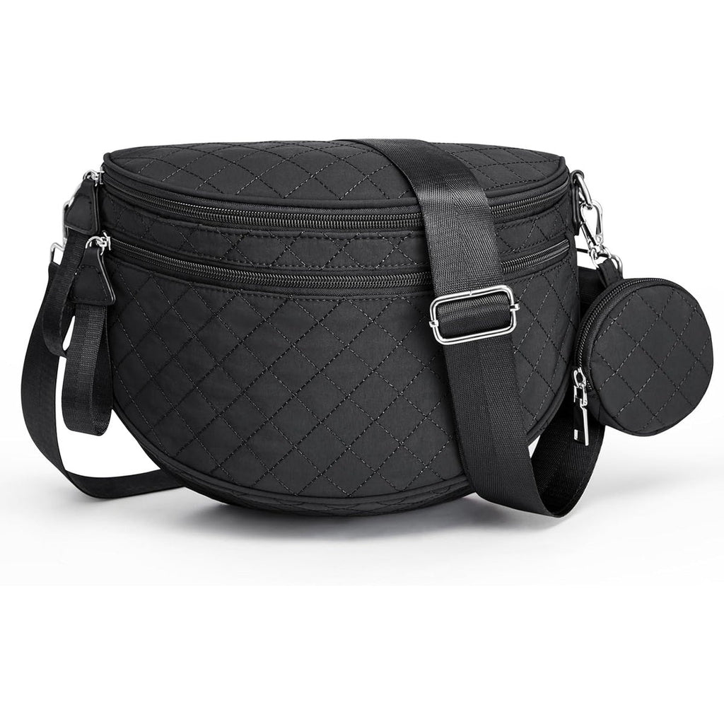 G4Free Quilted Bum Bag Spacious Nylon with Removable Pouch