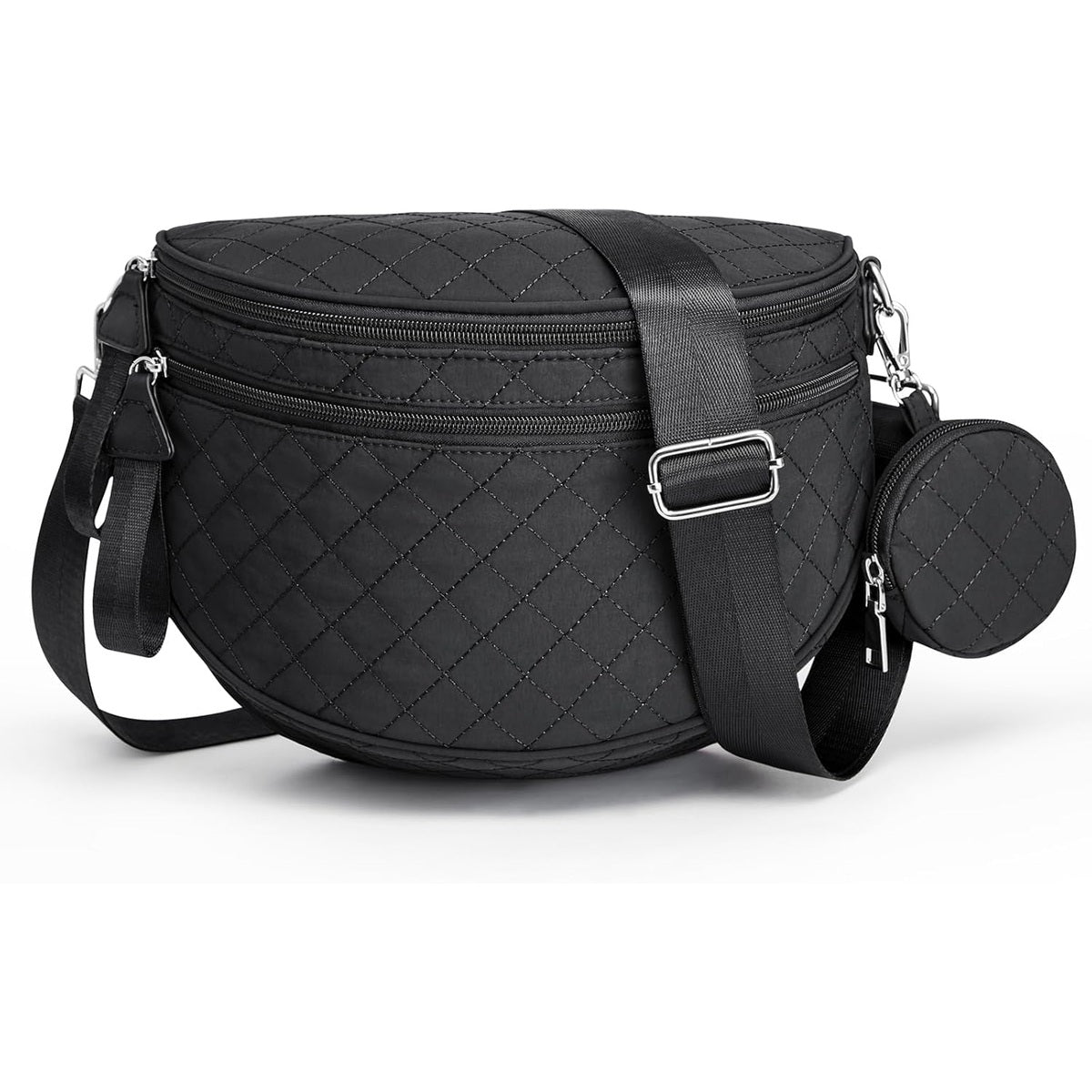 G4Free Quilted Bum Bag Spacious Nylon with Removable Pouch