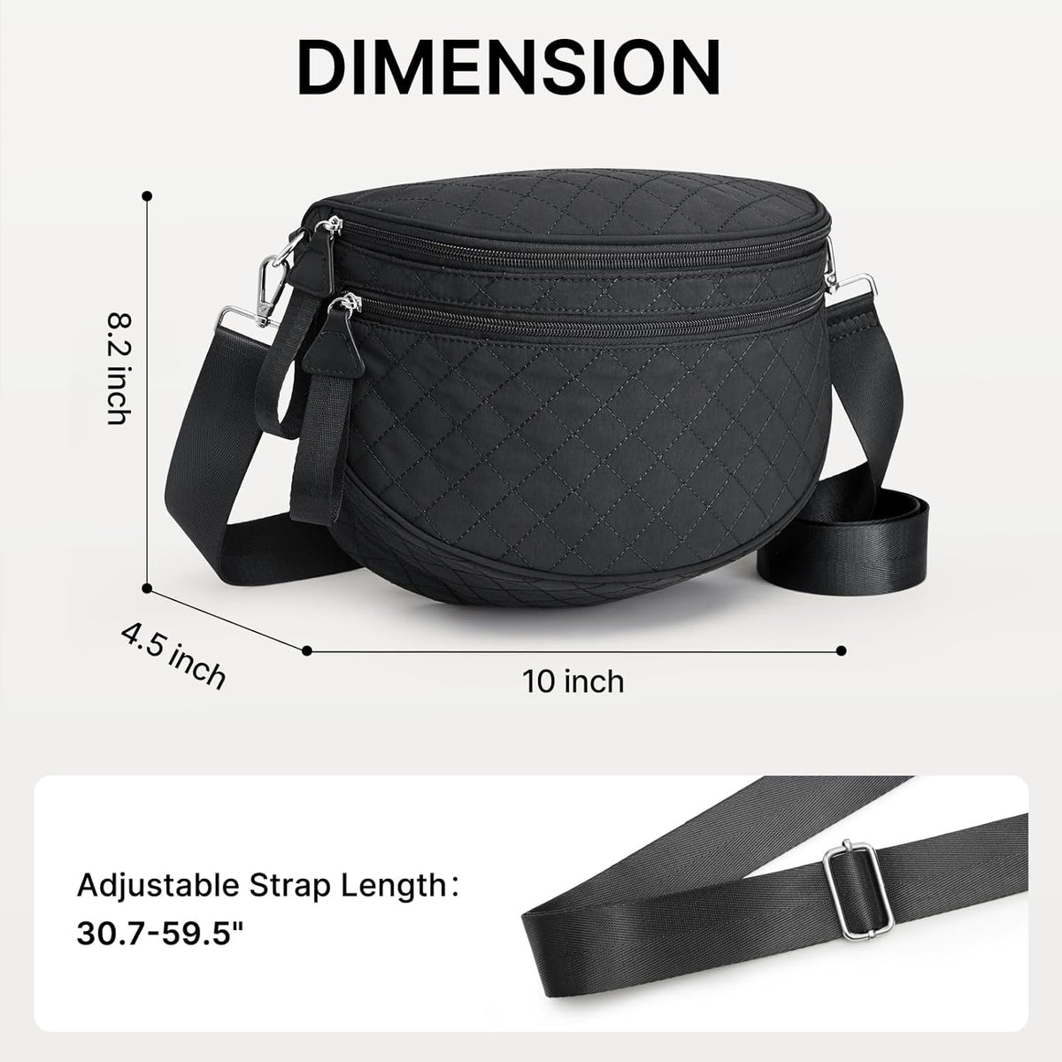 G4Free Quilted Bum Bag Spacious Nylon with Removable Pouch