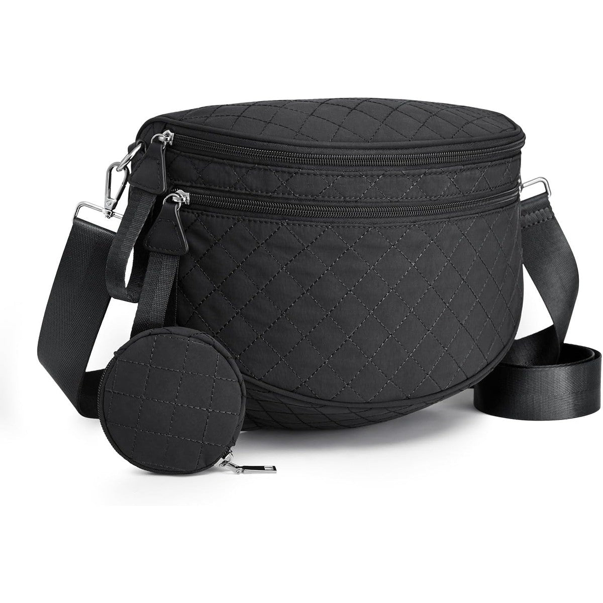 G4Free Quilted Bum Bag Spacious Nylon with Removable Pouch