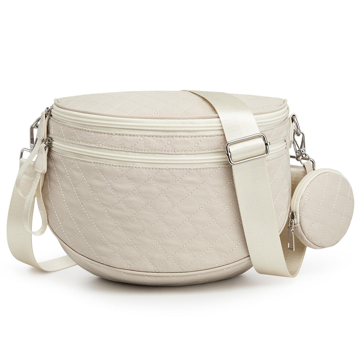 G4Free Quilted Bum Bag Spacious Nylon with Removable Pouch