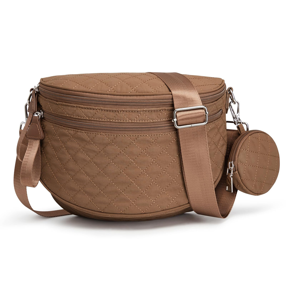 G4Free Quilted Bum Bag Spacious Nylon with Removable Pouch