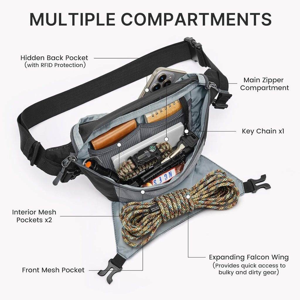 G4Free Recycled Fanny for Men Anti-Theft Crossbody Belt Bag with RFID