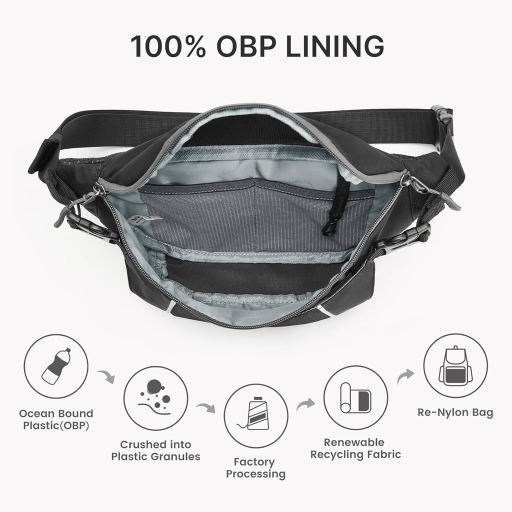 G4Free Recycled Fanny for Men Anti-Theft Crossbody Belt Bag with RFID