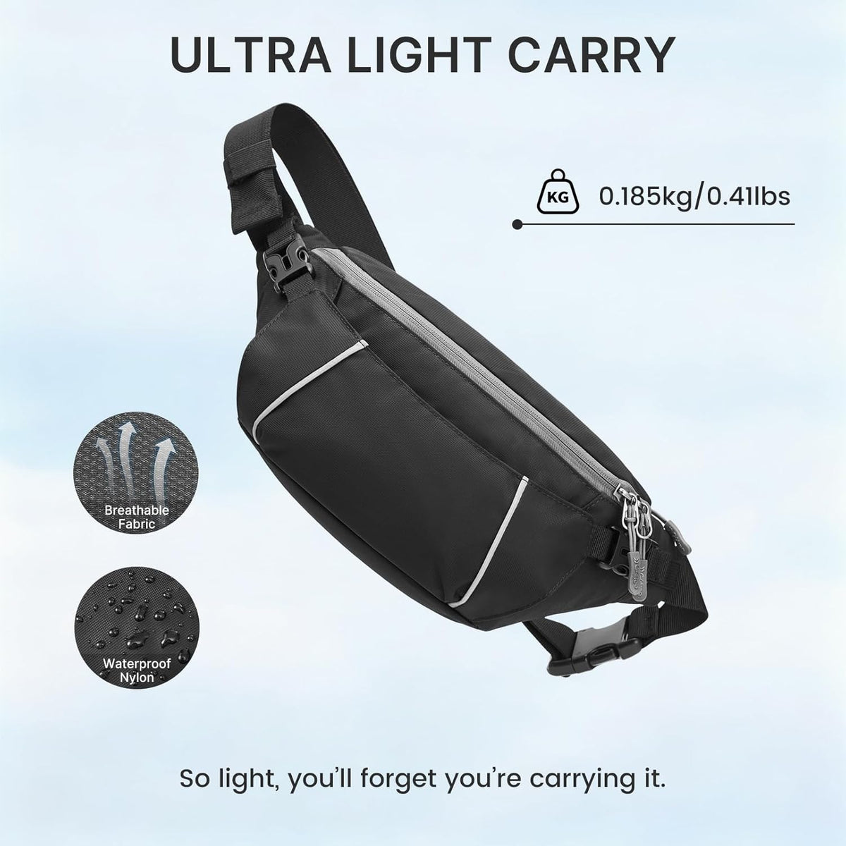 G4Free Recycled Fanny for Men Anti-Theft Crossbody Belt Bag with RFID