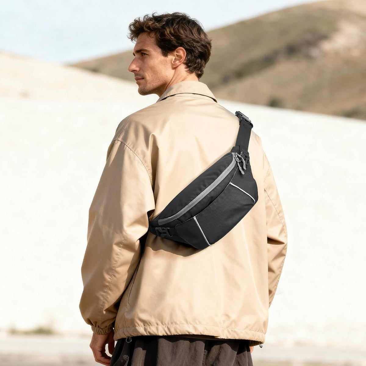G4Free Recycled Fanny for Men Anti-Theft Crossbody Belt Bag with RFID