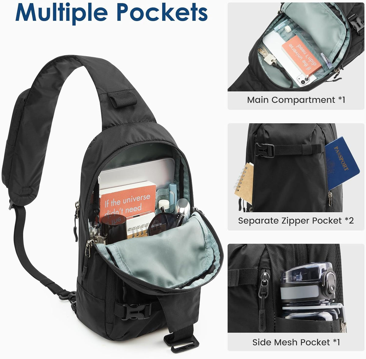 G4Free Recycled Sling Bag for Men Anti-Theft with RFID Blocking