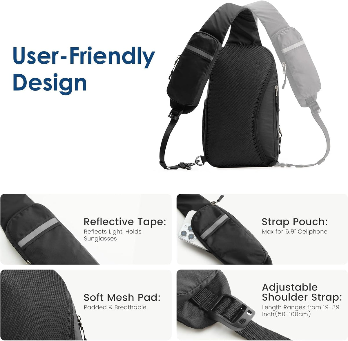 G4Free Recycled Sling Bag for Men Anti-Theft with RFID Blocking