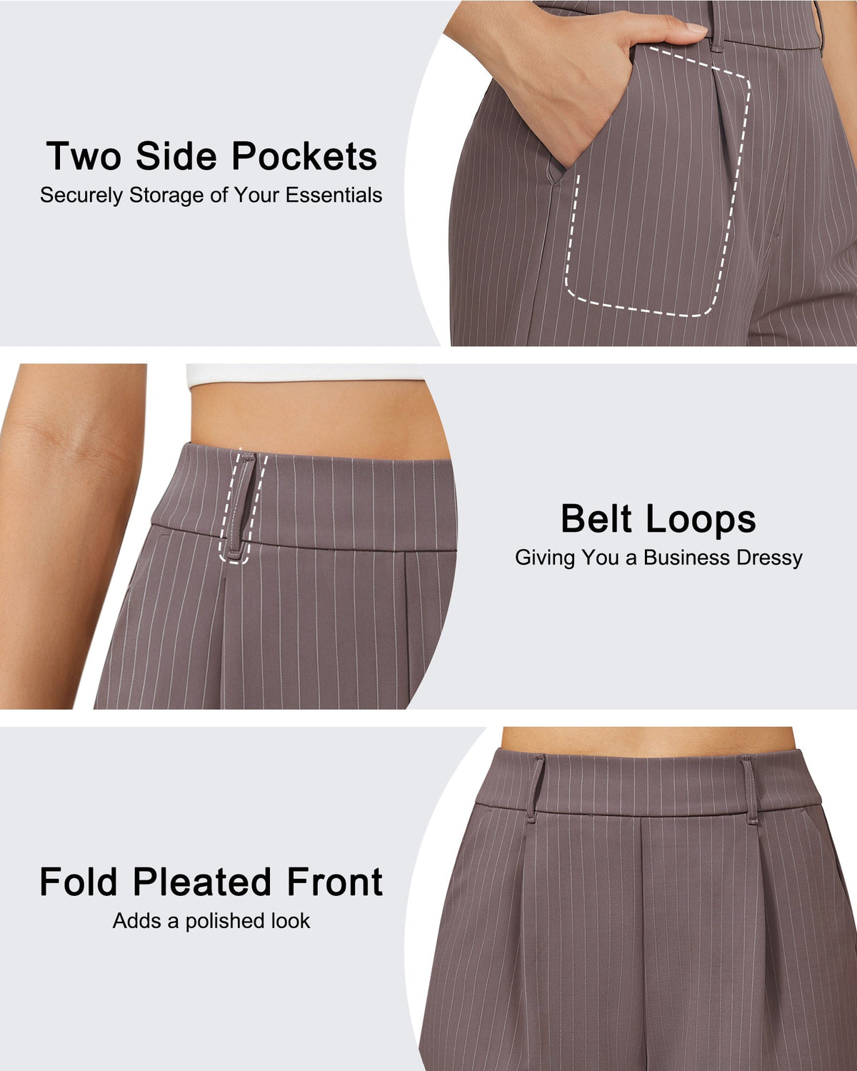 G4Free ShiftReady 5" High Waisted Pleated Trouser Shorts with Pockets