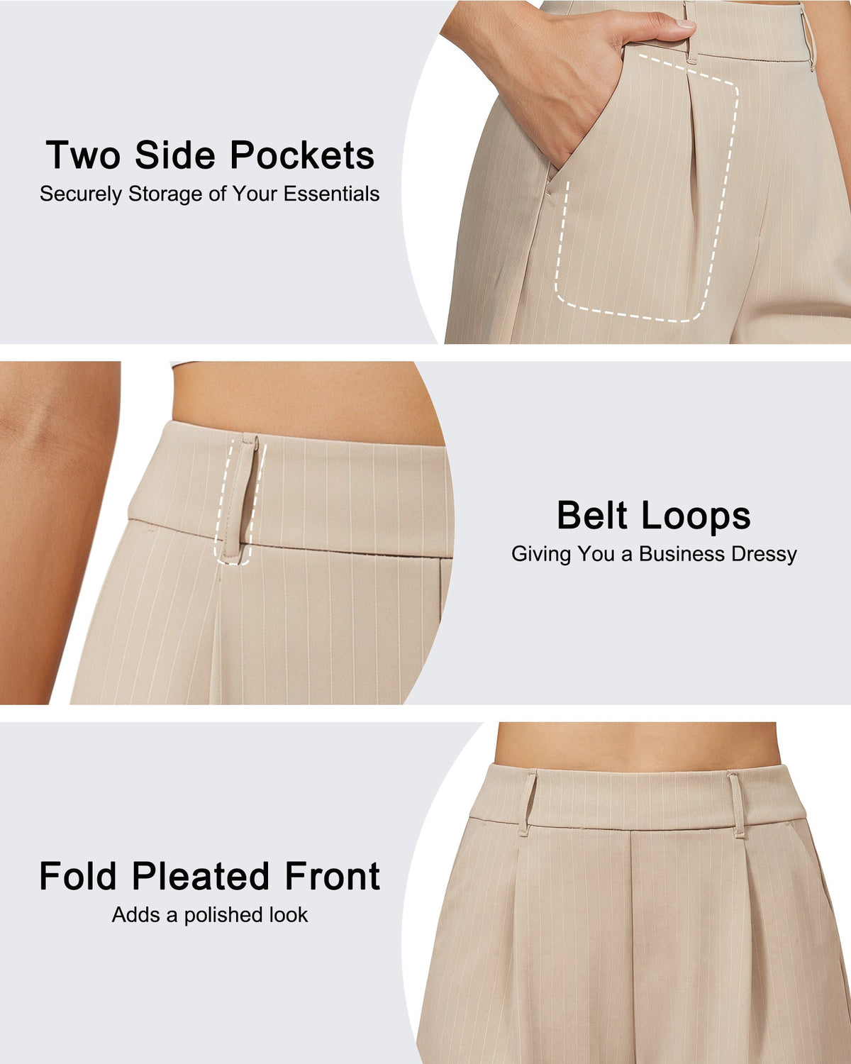 G4Free ShiftReady 5" High Waisted Pleated Trouser Shorts with Pockets