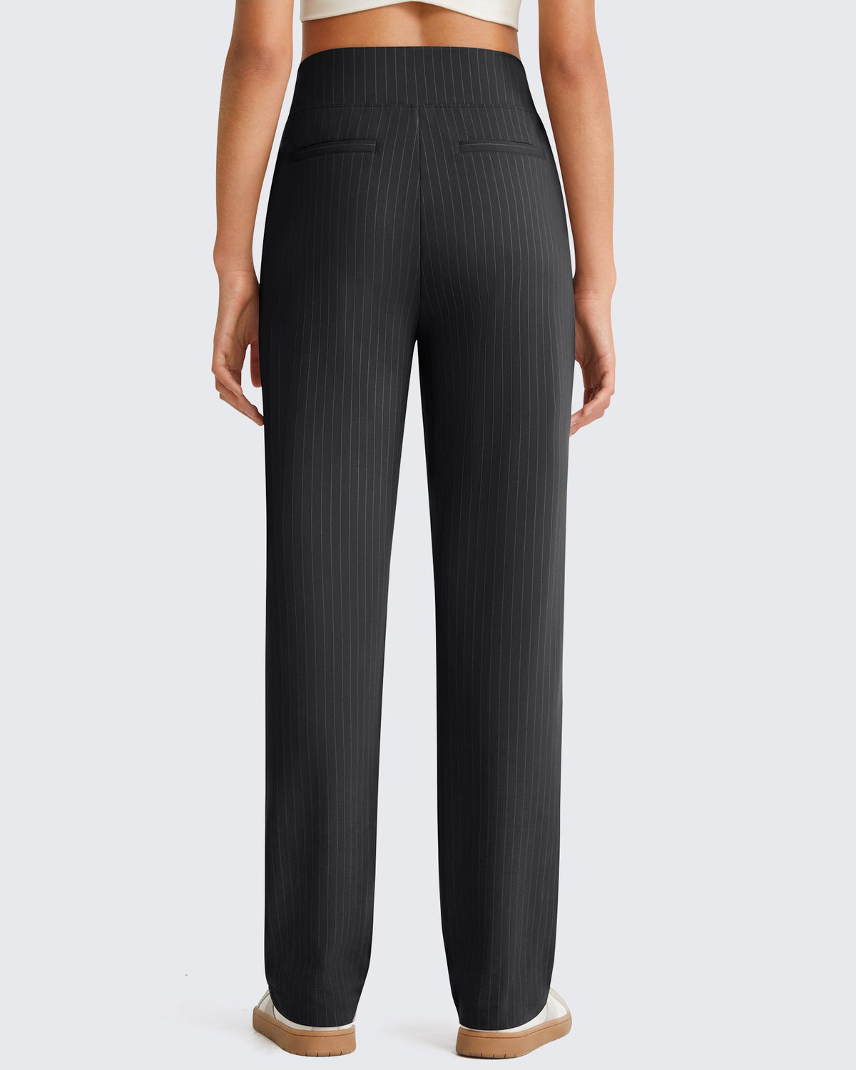 G4Free ShiftReady Pinstripe Work Pants with Pockets Straight Leg