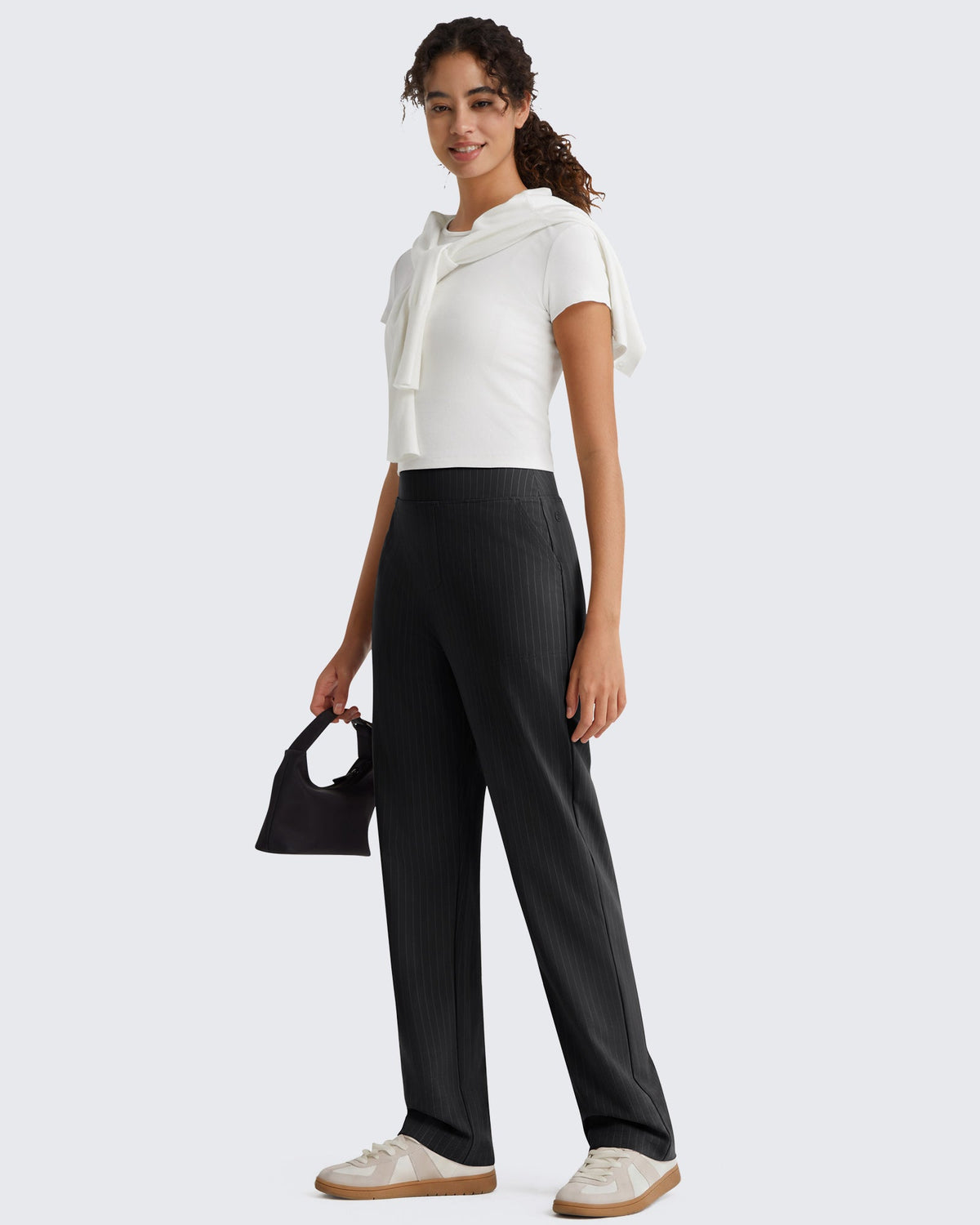 G4Free ShiftReady Pinstripe Work Pants with Pockets Straight Leg