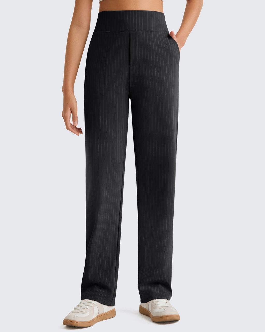 G4Free ShiftReady Pinstripe Work Pants with Pockets Straight Leg
