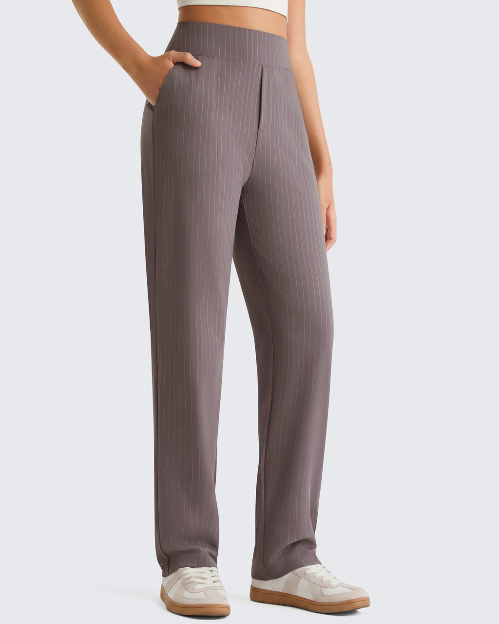 G4Free ShiftReady Pinstripe Work Pants with Pockets Straight Leg