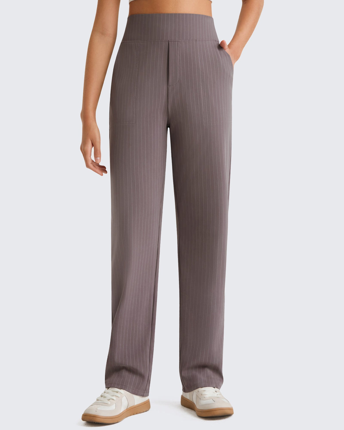 G4Free ShiftReady Pinstripe Work Pants with Pockets Straight Leg