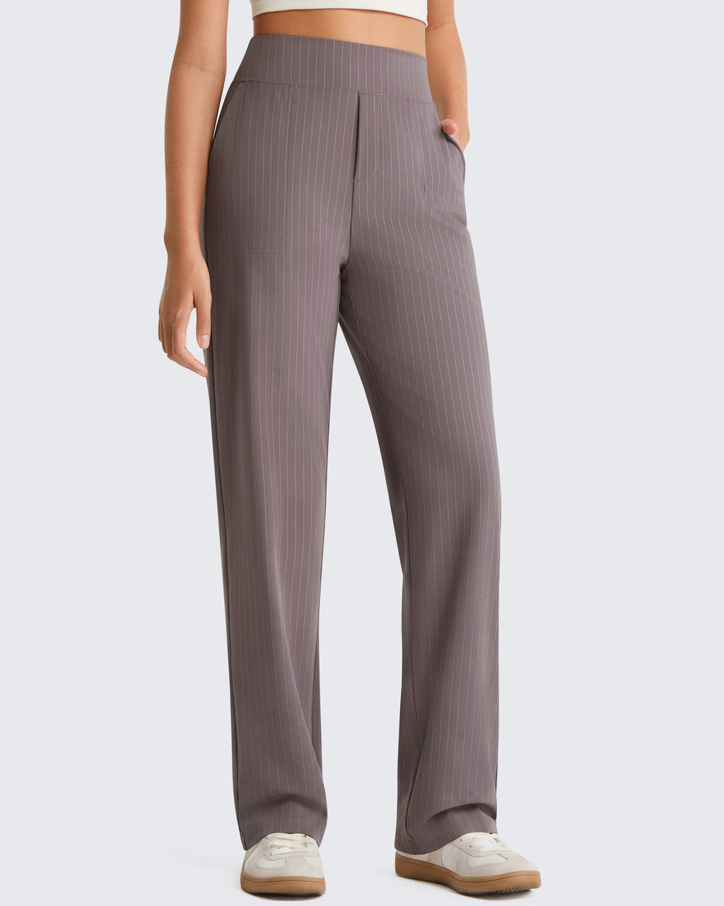 G4Free ShiftReady Pinstripe Work Pants with Pockets Straight Leg