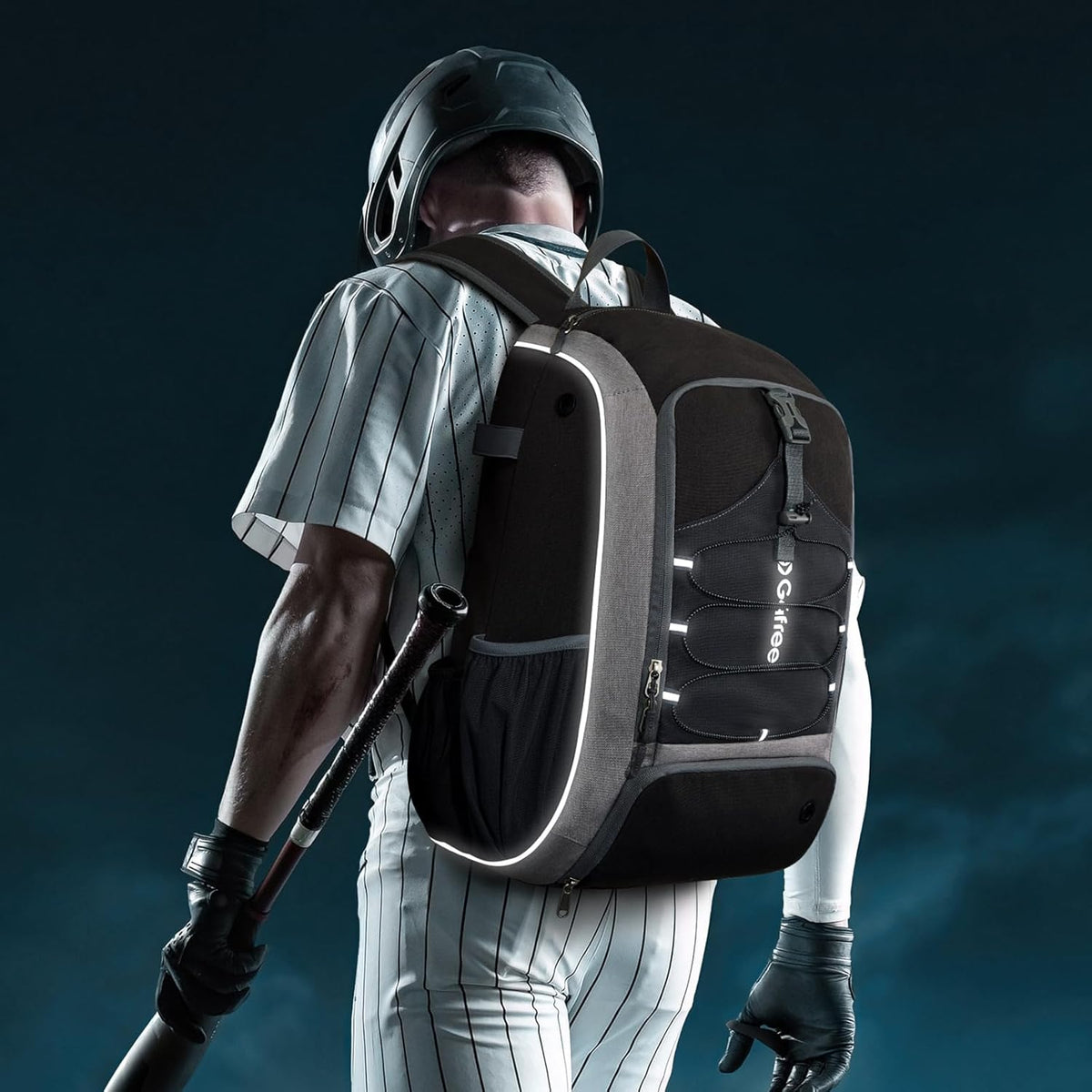 G4Free Shoe Compartment Baseball Large Bat Backpack with Fence Hook
