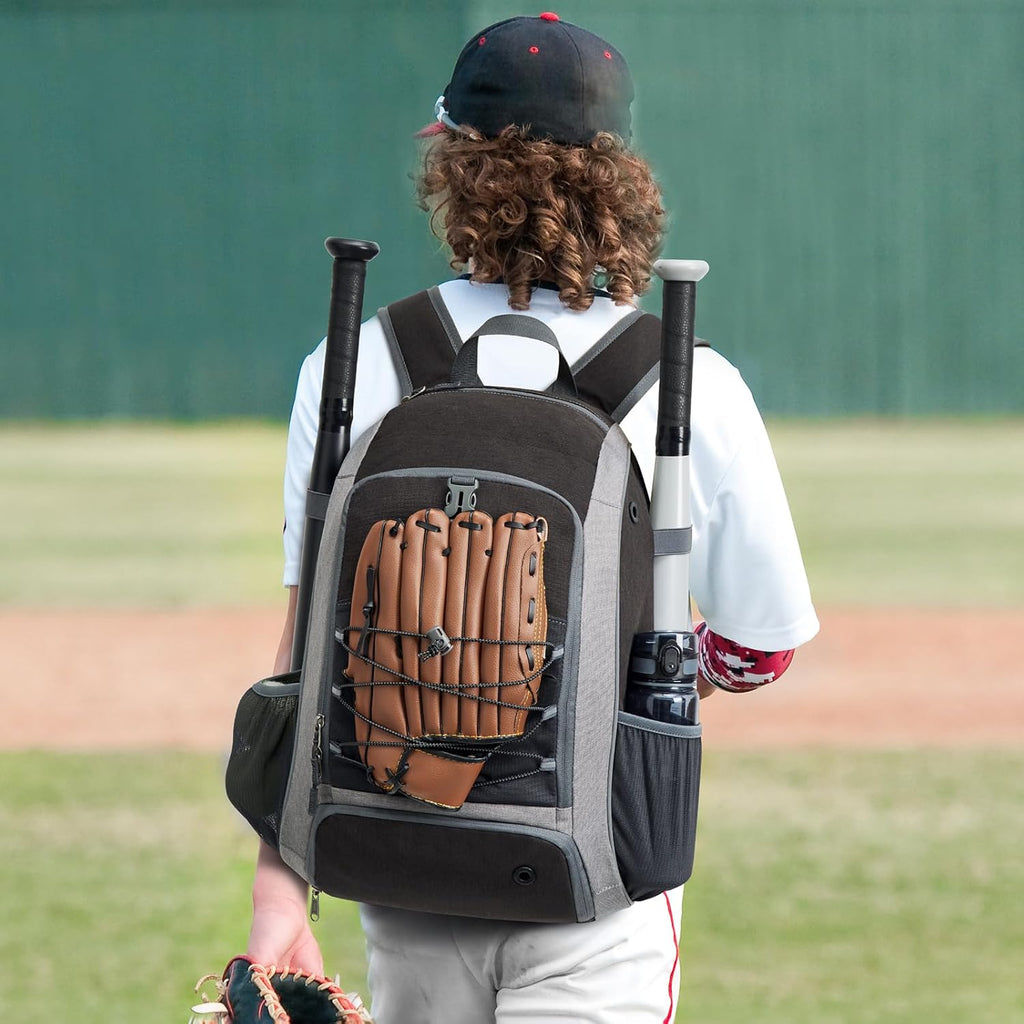 G4Free Shoe Compartment Baseball Large Bat Backpack with Fence Hook