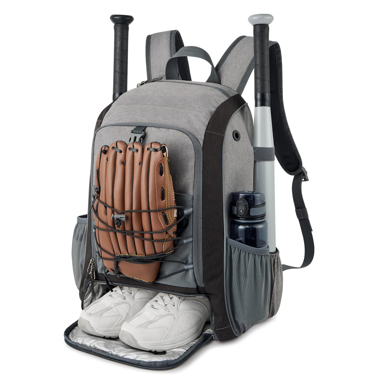 G4Free Shoe Compartment Baseball Large Bat Backpack with Fence Hook