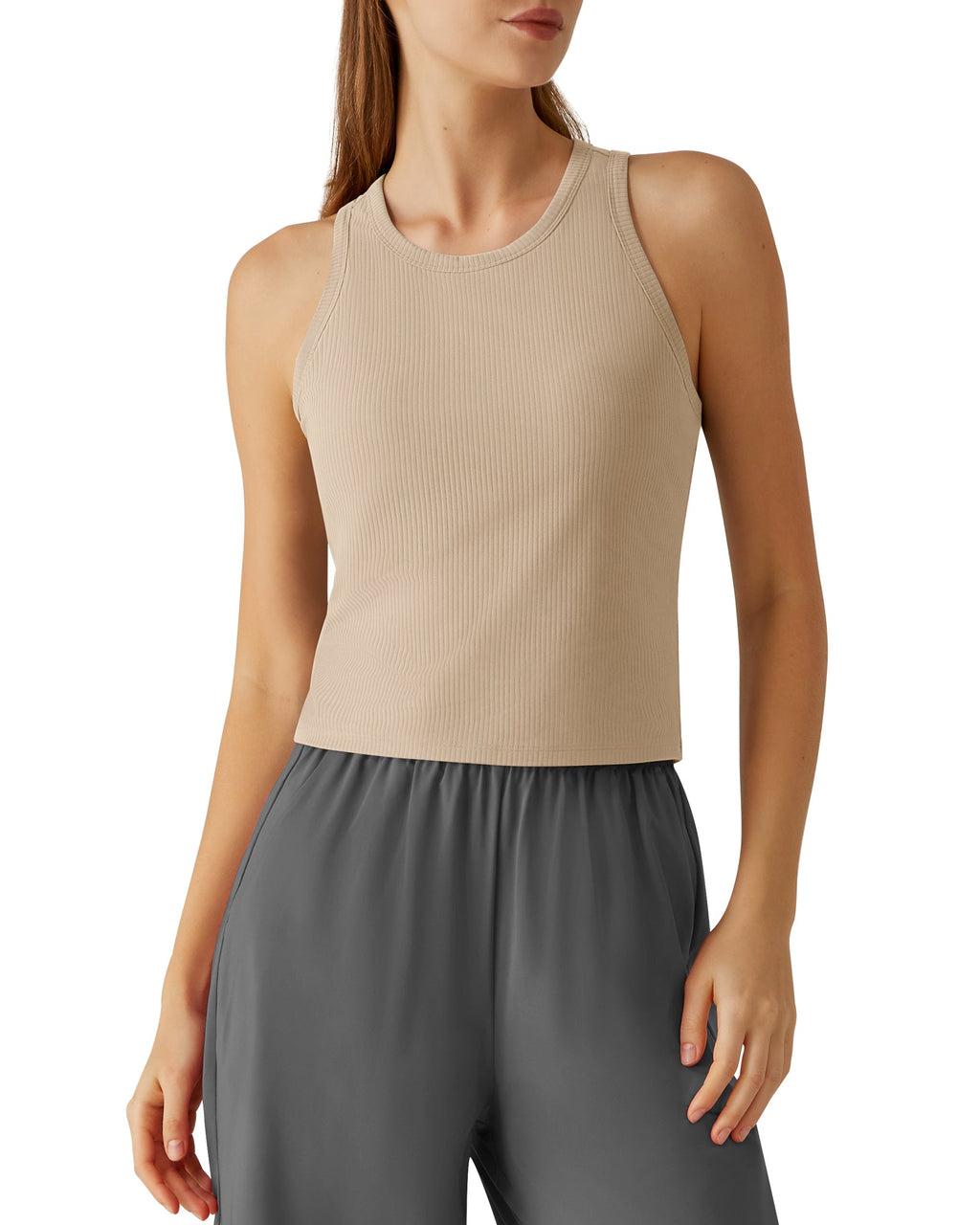 G4Free Slim Fit Racerback Ribbed Tank