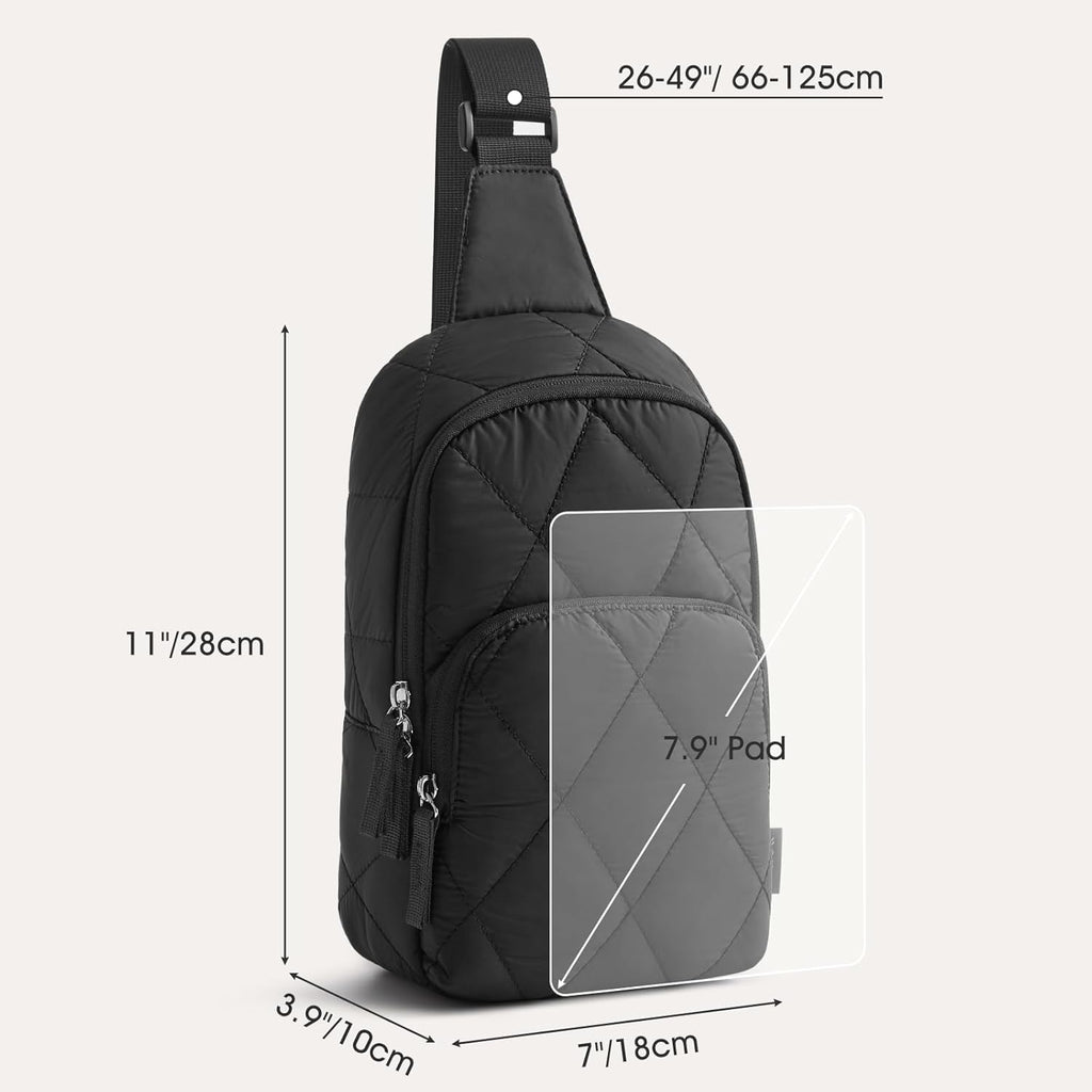 G4Free Sling Bag, Casual Quilted Puffer Crossbody Purse Lightweight Fanny Packs
