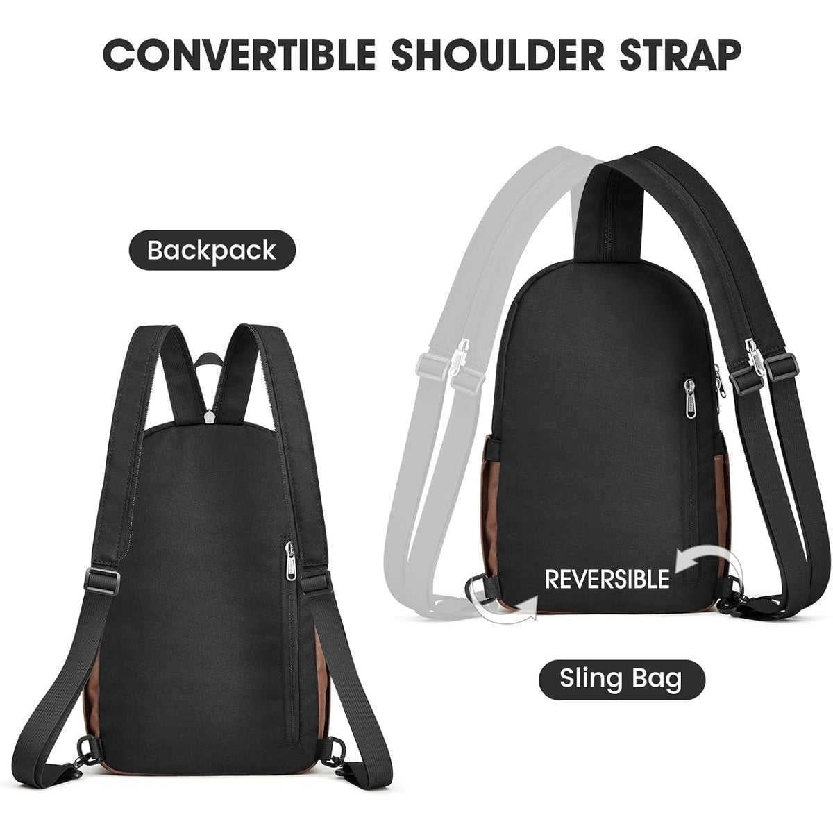 G4Free Sling Bag Crossbody Backpack Small Convertible Crossbody Bag