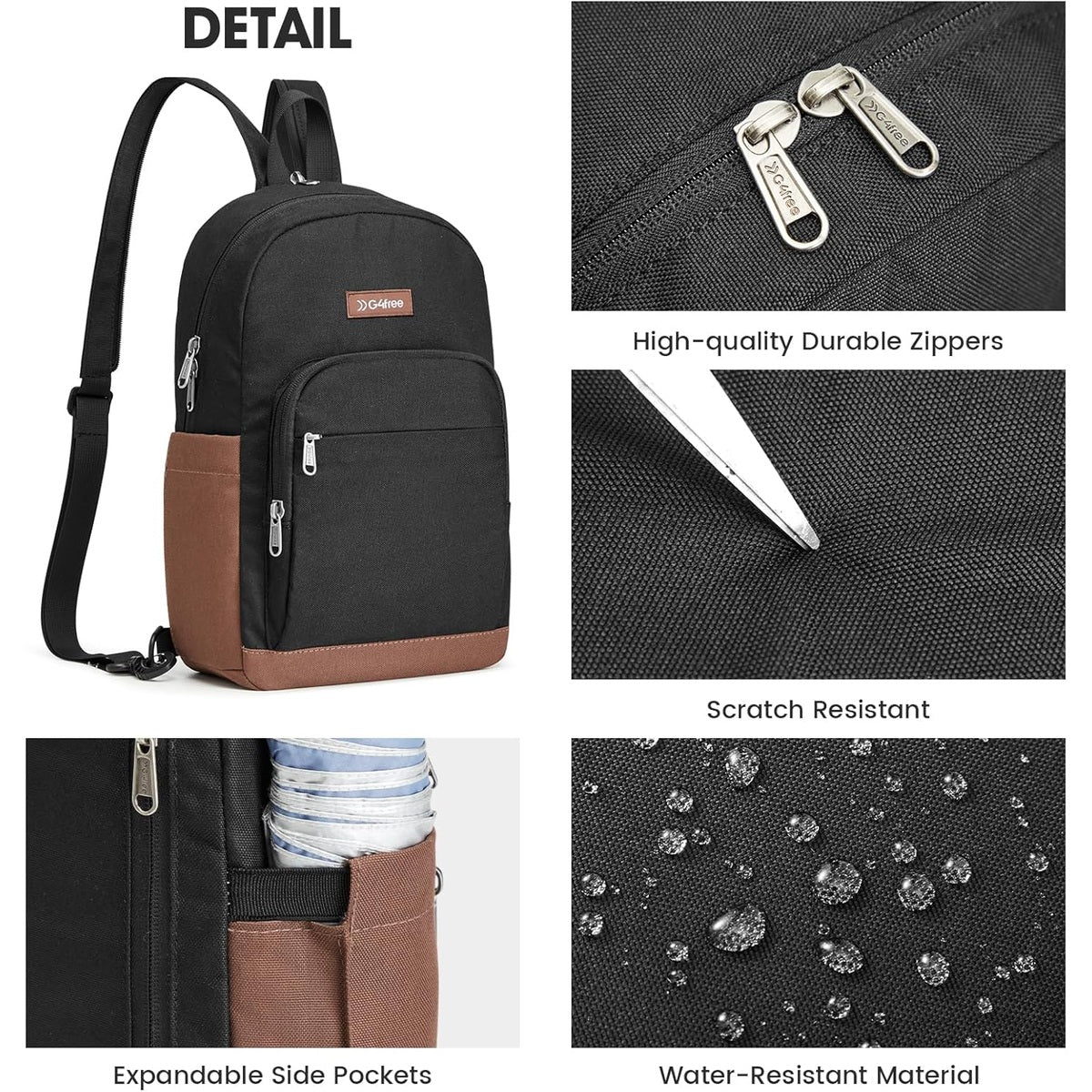 G4Free Sling Bag Crossbody Backpack Small Convertible Crossbody Bag