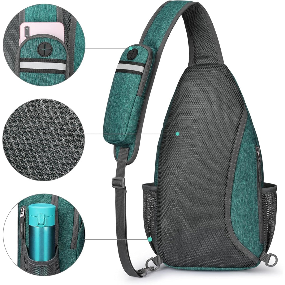 G4Free Sling Bag RFID Blocking Sling Backpack Crossbody Chest Bag Daypack