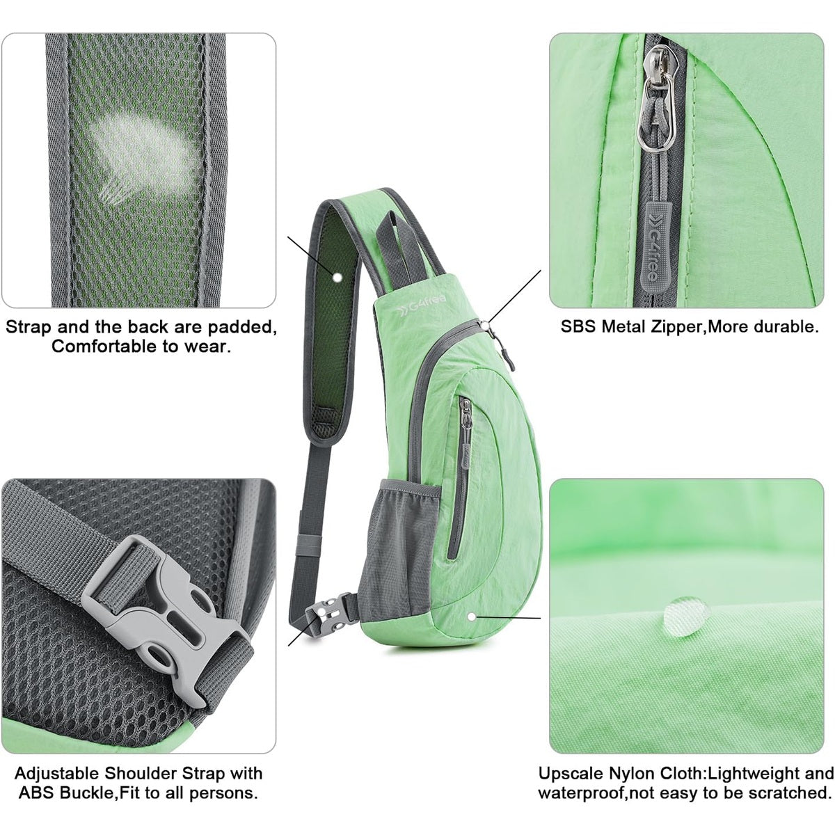 G4Free Sling Bag, Small Crossbody Backpack Lightweight Chest Shoulder Bags