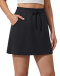 G4Free Smoofit 16" Modal Soft A Line Sweat Skirt Elastic Drawstring with Pockets