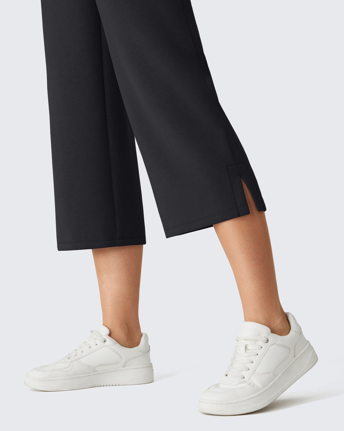 G4Free Smoofit Drawstring Wide Leg Capri Pants with Pockets