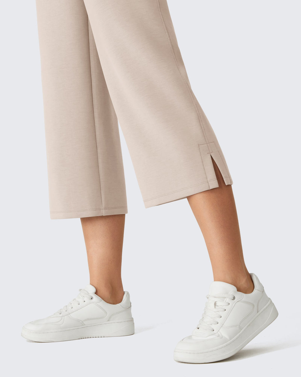 G4Free Smoofit Drawstring Wide Leg Capri Pants with Pockets