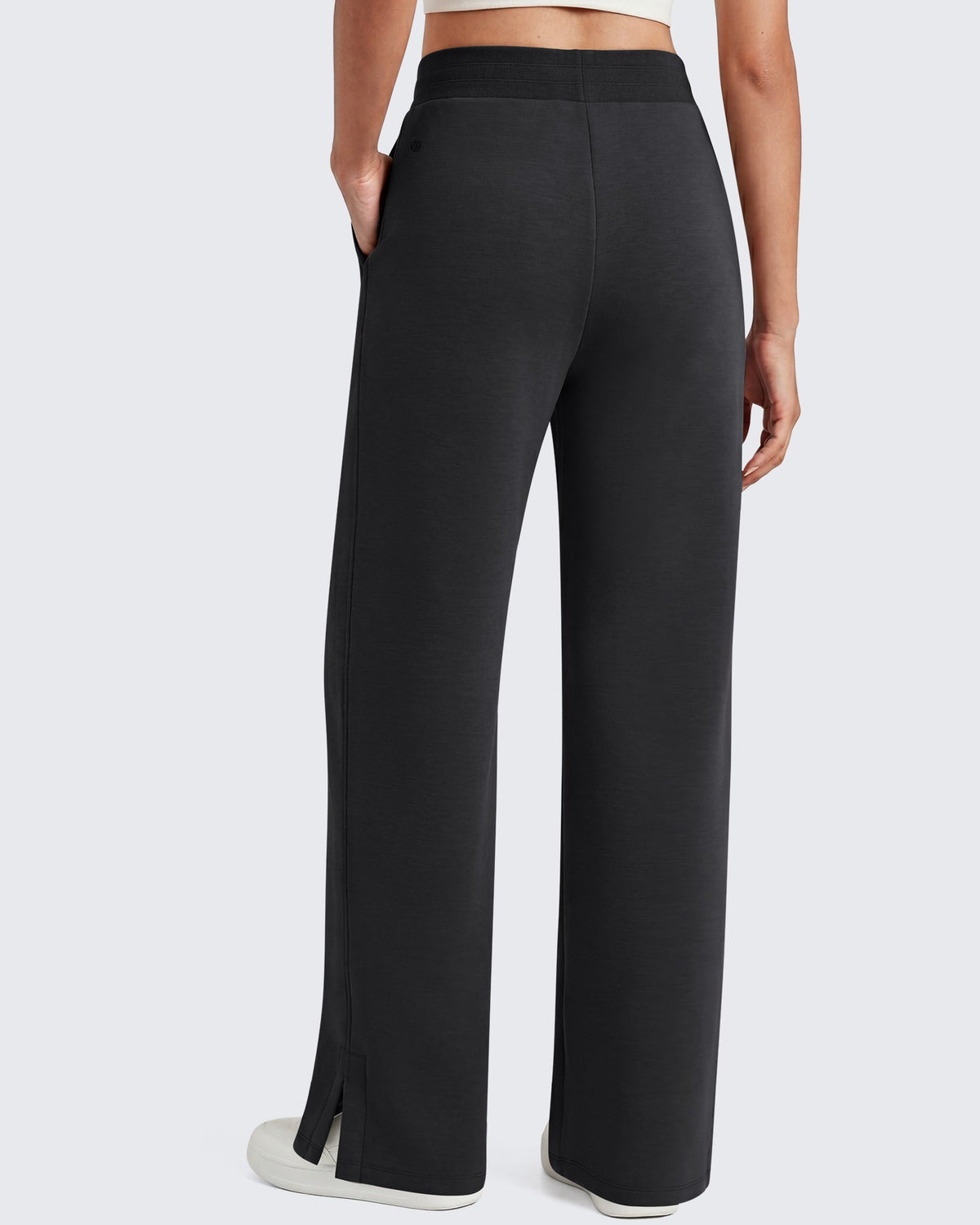 G4Free Smoofit Modal Soft Sweatpants Ribbed Waist Side Slit with Pockets