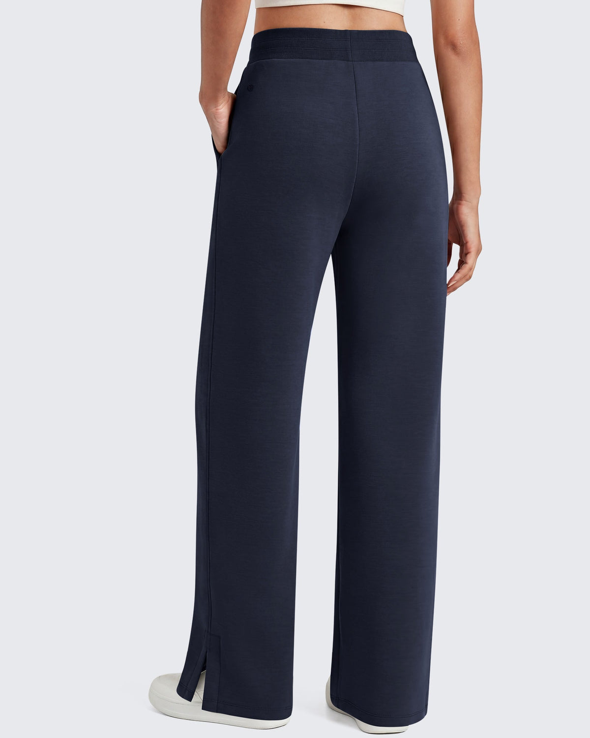 G4Free Smoofit Modal Soft Sweatpants Ribbed Waist Side Slit with Pockets