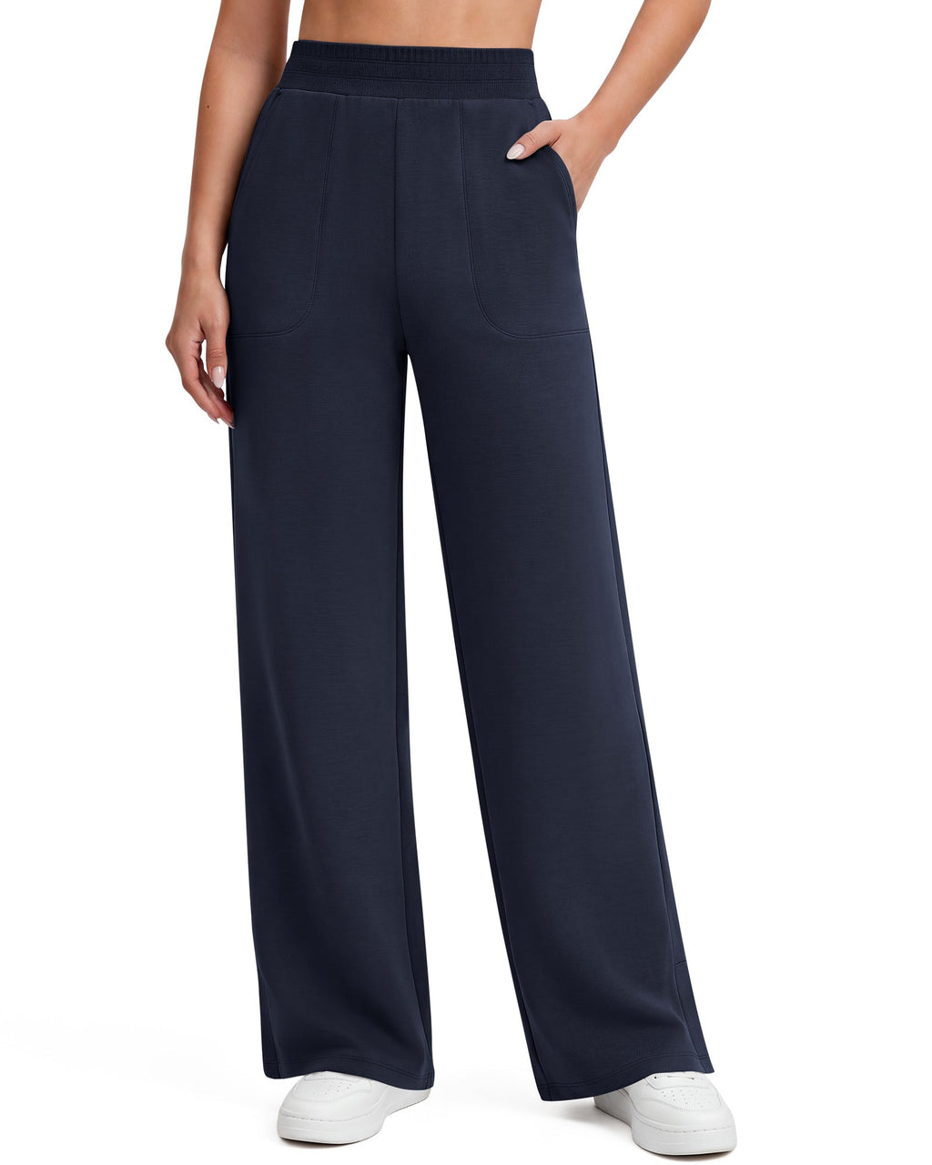 G4Free Smoofit Modal Soft Sweatpants Ribbed Waist Side Slit with Pockets