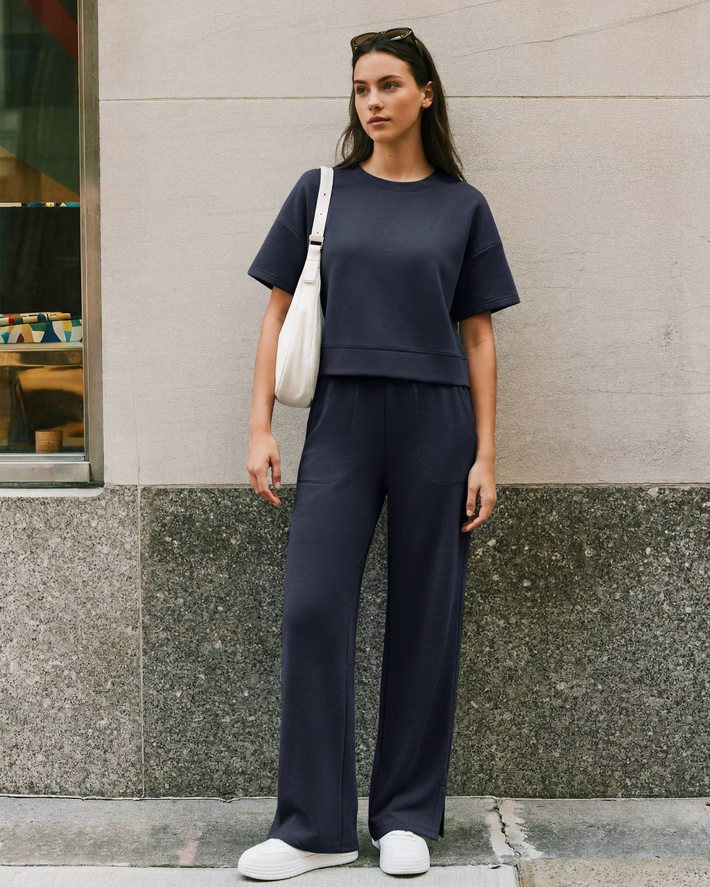 G4Free Smoofit Modal Soft Sweatpants Ribbed Waist Side Slit with Pockets