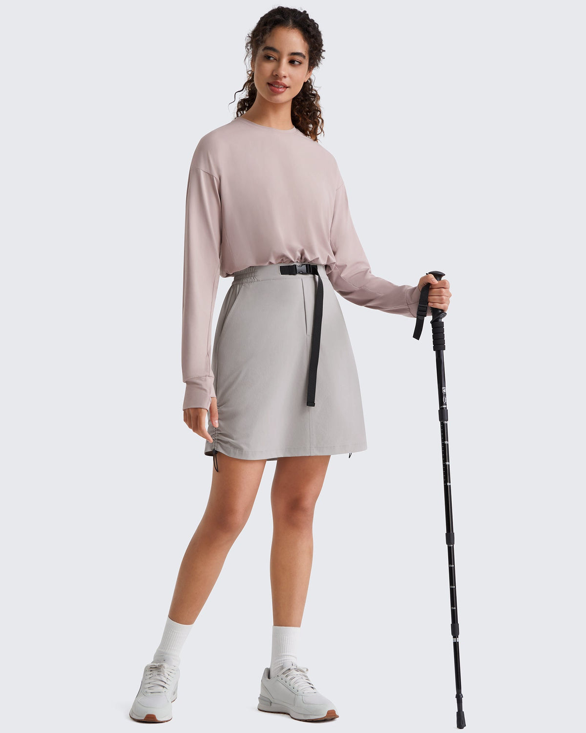 G4Free Strowen 18" Hiking Cargo Skirt Elastic Waist 2 Pockets Quick Dry