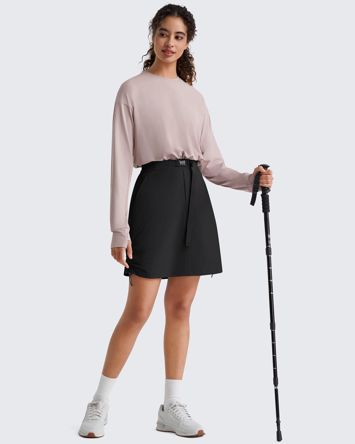G4Free Strowen 18" Hiking Cargo Skirt Elastic Waist 2 Pockets Quick Dry