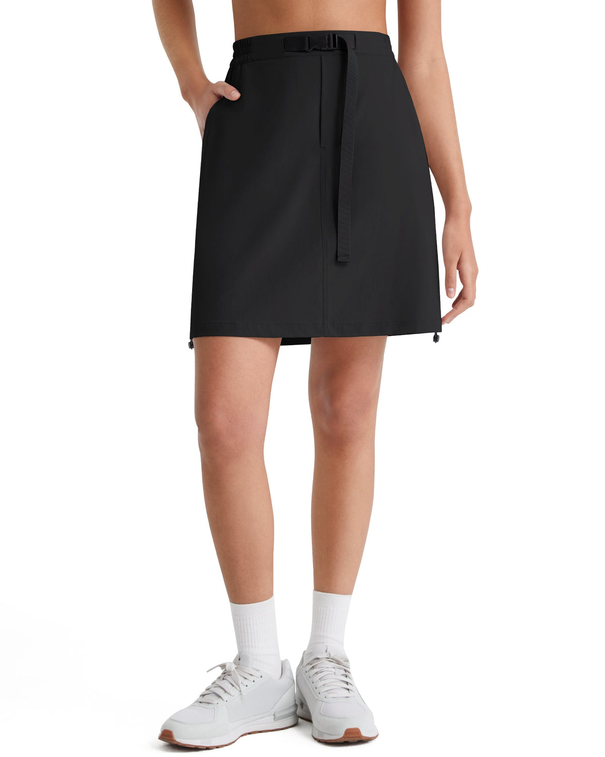 G4Free Strowen 18" Hiking Cargo Skirt Elastic Waist 2 Pockets Quick Dry