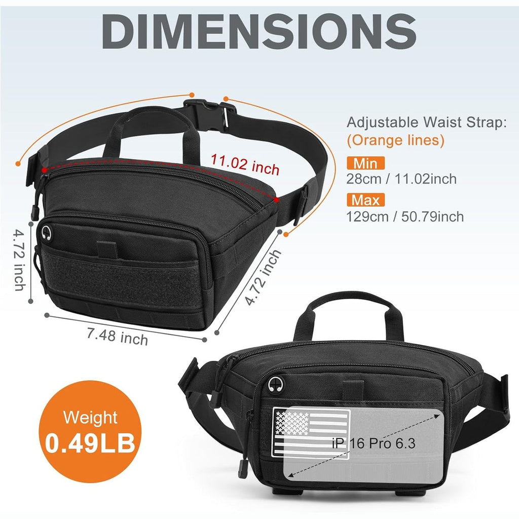 G4Free Tactical Fanny Pack, Fashion Crossbody Bag Waist Packs