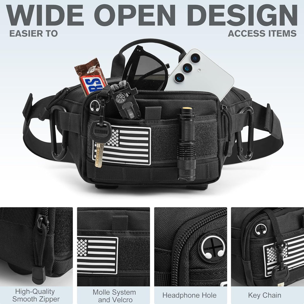 G4Free Tactical Fanny Pack, Fashion Crossbody Bag Waist Packs