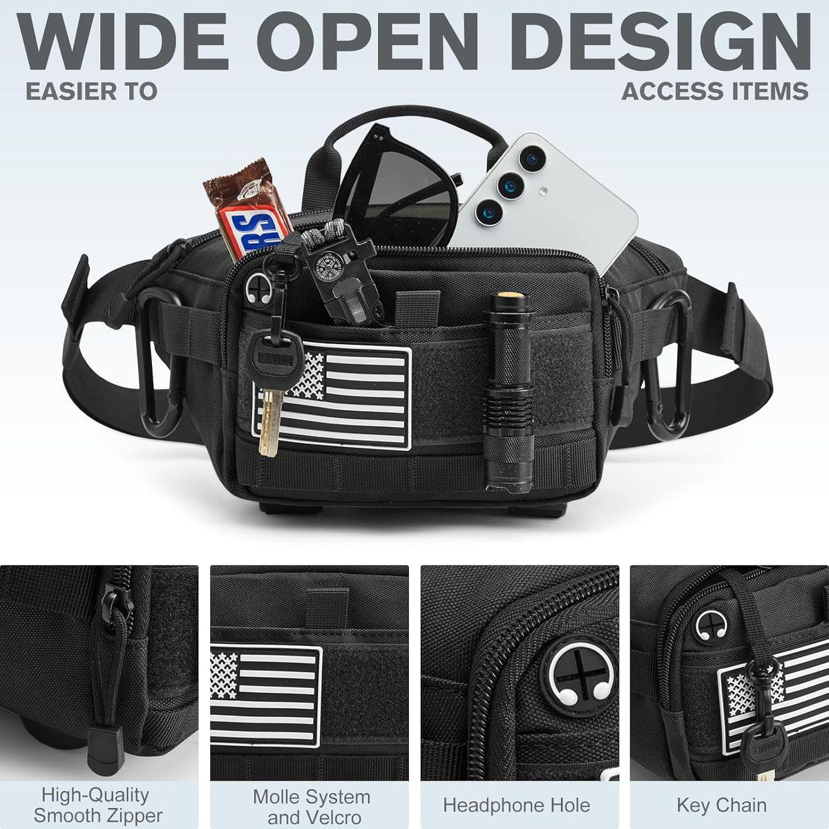 G4Free Tactical Fanny Pack, Fashion Crossbody Bag Waist Packs